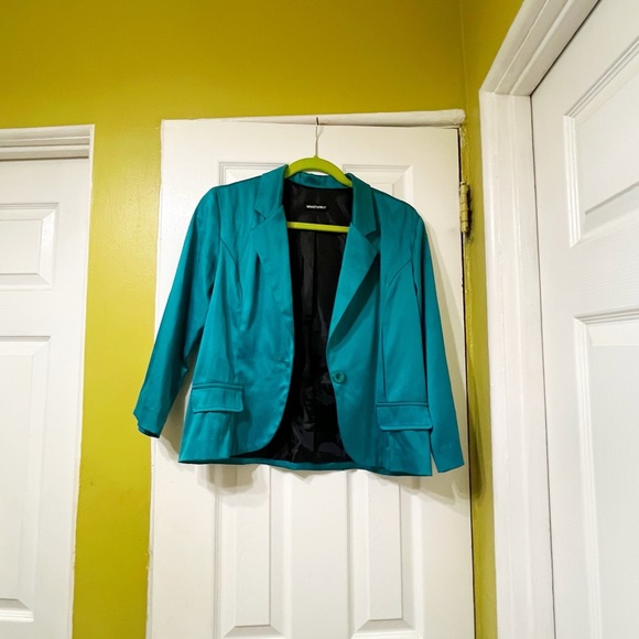 Wearever Teal Green Large Fitted Blazer - Picture 2 of 5
